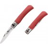 OLD BEAR® S - SATIN STAINLESS STEEL, RED LAMINATED HANDLE, ROUNDED TIP 9357/17_MRK