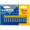 Varta Longlife Power Alkaline Mignon Batéria AAA 12ks (VLLPAAAB8+4)