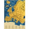 Stieracia mapa Európy – zlatá Deluxe XL