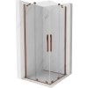 Mexen Velar Duo sprchová kabína, posuvné dvere 90 x 90 cm, Priehľadné, Zlatoružová - 871-090-090-02-60