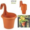 Kinekus Kvetináč na balkón, plastový, terakota, ZEUS, s priemerom 18cm