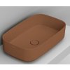 Ceramica Dolomite Noemi umývadlo 62x38 cm obdĺžnik pultové umývadlo hnedá/béžová matná D311061