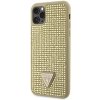 Guess Rhinestones Triangle Metal Logo Kryt pro iPhone 11 Pro Max Gold