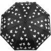 Dámský skládací vystřelovací deštník kapky černý