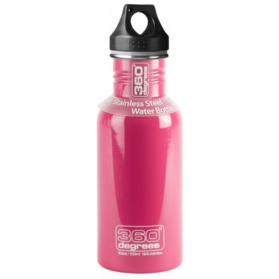 360° Stainless Drink Kids Bottle with Kids Flip Cap Pink 350ml