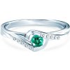 Prsteň Secret Garden: biele zlato, smaragd - PI-B-SZMD-00119 SAVICKI