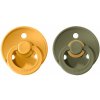 BIBS Colour cumlíky z prírodného kaučuku 2ks - veľkosť 2 (Honey Bee / Olive)