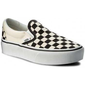 Vans Classic Slip On Platform Black And White Checker White