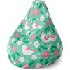 Sablio Sedací vak Pear Kvetiny a vtáčiky - 140 x 100 x 25 cm