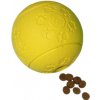 Hračka pre psa gumená loptička na pamlsky 6,5 cm žltá