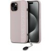 Karl Lagerfeld PU Saffiano Rhinestone Charm Zadní Kryt pro iPhone 15 Pink KLHCP15SPSAKDGCP