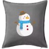 Snehuliak so šálom - Vankúš 50x50 - 50x50 - Vrátane výplne ( Tmavosivý melír )