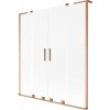 Mexen Velar L Duo, 2-krídlová posuvná vaňová zástena 150 x 150 cm, 8mm sklo námraza, medená matná, 896-150-003-32-65