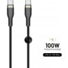 Fixed opletený kábel USB-C 100W, PD, 1,2m, čierny FIXDB-CC12-BK