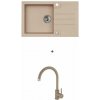 Alveus SET kuchynský granitový drez ROCK 130 so sifónom 78x48 + batéria ROXA - farba Beige ROCK13055+ROXA55