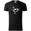 Husľový kľúč srdce - Tričko z organickej bavlny - M ( Čierna )