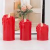 LED sviečka s tečúcim voskom v 3 veľkostiach (červená) Veľkosť: Malá