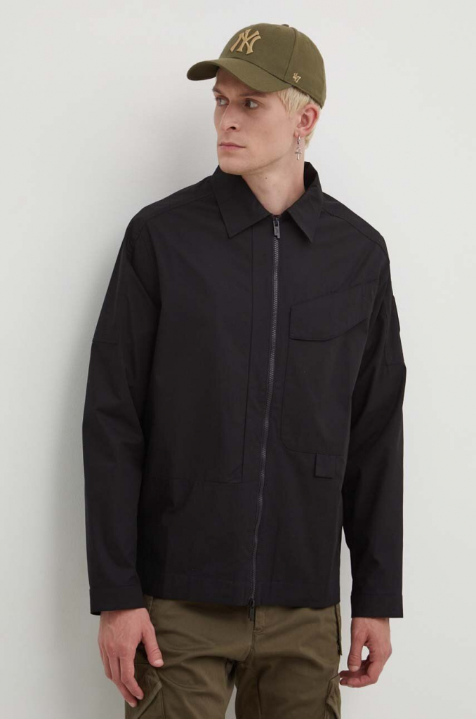 A-COLD-WALL Zip Overshirt čierna prechodná oversize ACWMSH138A