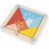 Drevené origami Montessori Tangram Essentiel Janod s predlohami 25 kariet od 24 mes