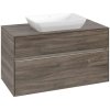 VILLEROY & BOCH Collaro závesná skrinka pod umývadlo na dosku (umývadlo v strede), 2 zásuvky, s LED osvetlením, 1000 x 500 x 548 mm, Stone Oak, C109B0RK