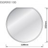Sklo pod kachle - malý kruh s orezom 1100x950x8mm ESGF0951100 HARK (DE)