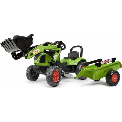 Falk Šliapací traktor 2040CM Claas Arion 410 s nakladačom a vlečkou