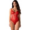 Obsessive Body Aliosa červené 2XL/3XL s čipkou a kostícami
