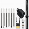 FNIRSI HS-01 SMART Elektrická programovatelná mikropájka s displejem, adaptér, 6 ks hrotů, 80°C-420° HS-01 black 6 tips GaN adapter