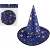 Teddies Klobúk čarodejnícky pre deti priemer 38cm modro-zlatý