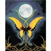 ZUTY Maľovanie podľa čísel MOTÝĽ S ORNAMENTOM MESIACA Rámovanie vypnuté plátno na rám Rozmer 80x100 cm
