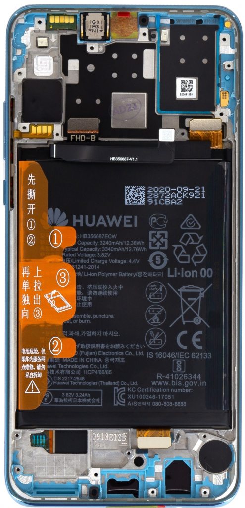 LCD Displej + Dotyková deska + Přední kryt Huawei P30 Lite