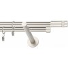 Chrómová matná dvojradová garniža DIOS 19mm Dĺžka: 400cm, Typ uchytenia: Držiak dvojitý otvorený, Typ príslušenstva: Bez príslušenstva
