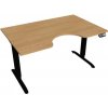 Hobis Pracovný stôl Motion Ergo, PO, 2S, 140x70,5-120,5x90 cm, dub/čierna