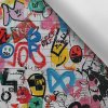 Takoy Látka s potlačou nepremokavý polyester TD / NS brick graffiti-NS-14995