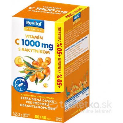 Revital PREMIUM VITAMIN C 1000 mg S RAKYTNÍKOM s postupným uvoľňovaním 120 tabliet
