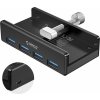 Orico ORICO ACTIVE DESKTOP USB HUB, 4XUSB-A 3.0, 5GBPS, ČERNÝ, HLINÍK