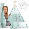 Nukido Dětský stan se světlem - mátový s hvězdami