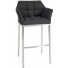 Design-Shop Barová stolička Damaso E - filc, nerez 4-nohý rám - Antracit