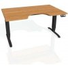 Pracovný stôl Motion Ergo, PO, 3S, 140x61-128x90 cm, jelša/čierna - 1 kus - 1 KS - pamäťové - 60 mesiacov - elektrický polohovateľný - stôl - 90 cm - Hobis - Motion Ergo - 140 cm - 60,5 - 129,5 cm - j