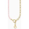Thomas Sabo KE2193-414-9-L47V Gold-plated necklace with link chain elements and pink beads