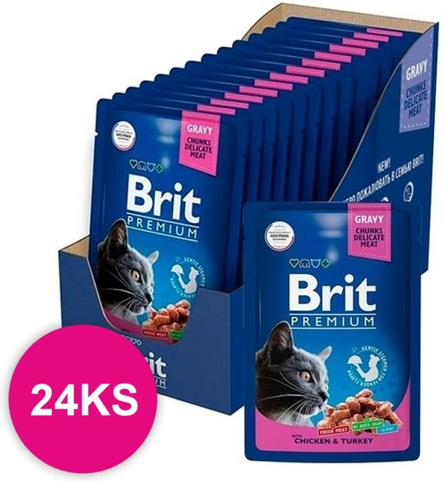 BRIT Premium cat Adult Chicken & Turkey 24 x 100 g
