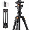 TRIPOD Fotografický statív na fotoaparát + 3D hlava + držiak na telefón K&F