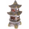 Keramický svietnik na čajovú sviečku Pagoda, 9,5 x 19,5 x 9 cm