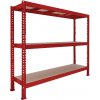 Trestles Nekonečný priemyselný regál 2200x2000x600, 3 police Farba: červená