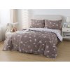 XPOSE® Predĺžené krepové obliečky DANDELIA DUO - hnedé/biele 140x220 cm, 70x90 cm, Krep + Predĺžená možnosť vrátenia tovaru do 50 dní
