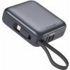 Swissten 10000 mAh s integrovanými káblami USB-C a Lightning vesmírne strieborná