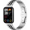 eses Kovový remienok pre Xiaomi Redmi Watch 4, Smart Band 8 Pro a 9 Pro - Strieborno čierný