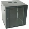 XtendLan 12U/600x600, na stenu, jednodielny, rozložený, sklenené dvere, čierny (WS-12U-66-BLACK-U)