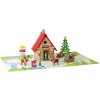 Jeujura 90 dielov drevenej stavebnice Vianočný domček