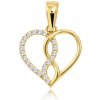 MINET JMG0331WGP00 - Zlatý prívesok srdce s bielym zirkónom Au 585/1000 0,90g